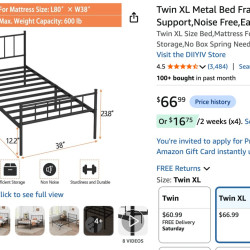 Twin XL Bed Frame