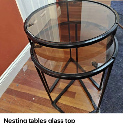 Nesting tables glass top