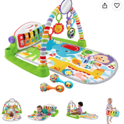 Fisher-Price Deluxe Kick & Play Piano Gym & Maracas, Ages 0+ Months
