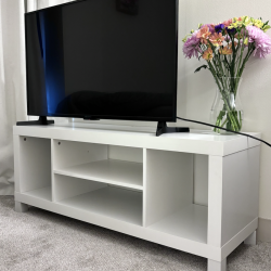 White TV Stand with Storage (Original ~$82)